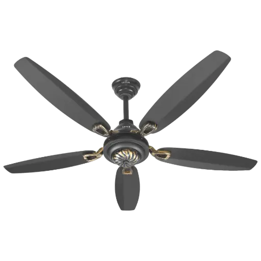 [7801] Lotus Model With Remote Control Black + Antique Golden BLDC INVERTER 30W 56"